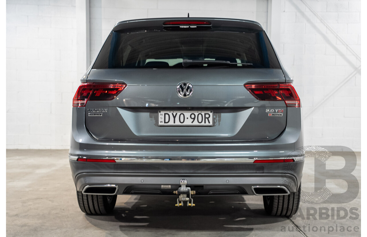 08/2018 Volkswagen Tiguan Allspace 140 TDI Highline (AWD) 5NA MY18 4d Wagon Grey Turbo Diesel 2.0L