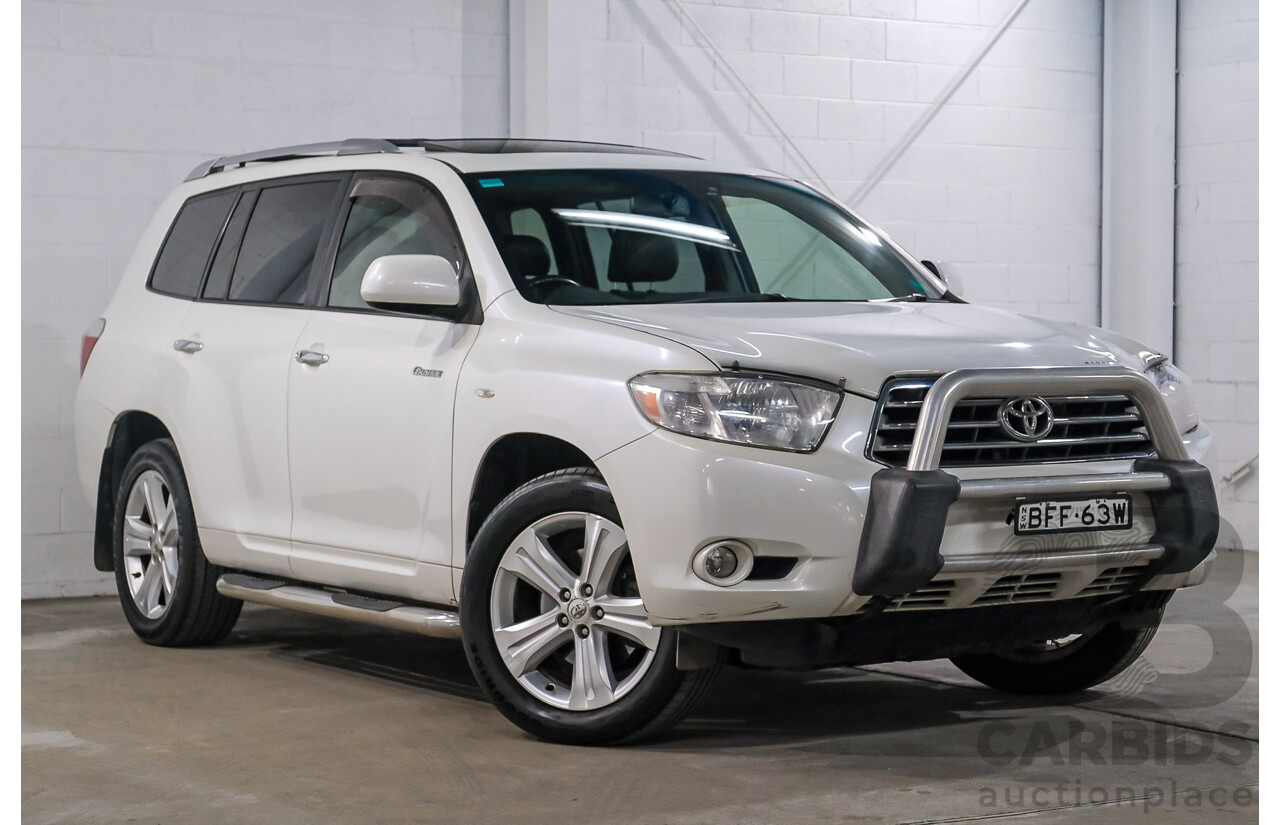 03/2008 Toyota Kluger Grande (4x4) GSU45R 4D 7 Seater Wagon White 3.5L