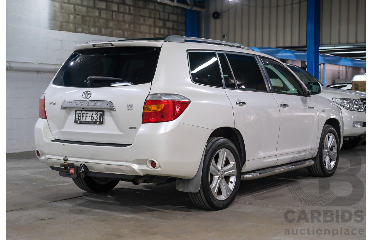 03/2008 Toyota Kluger Grande (4x4) GSU45R 4D 7 Seater Wagon White 3.5L
