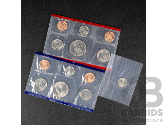 Four USA 1996 Thirteen UNC Coin Sets, 50th Anniversary of the Roosevelt Dime Editions