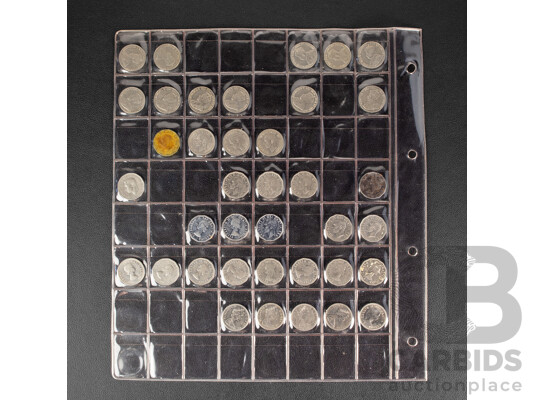 Collection of Canadian Five Cent Coins Spanning 1922 to 1968 Including Commemoratives