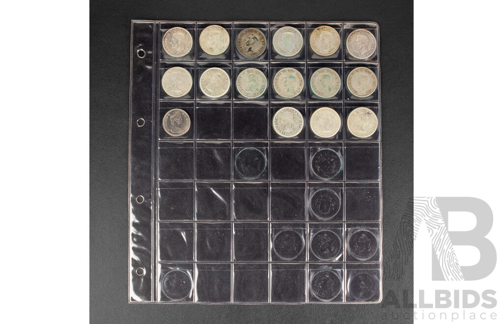 Collection of Canadian Silver Fifty Cent Coins Spanning 1937 to 1969 .800