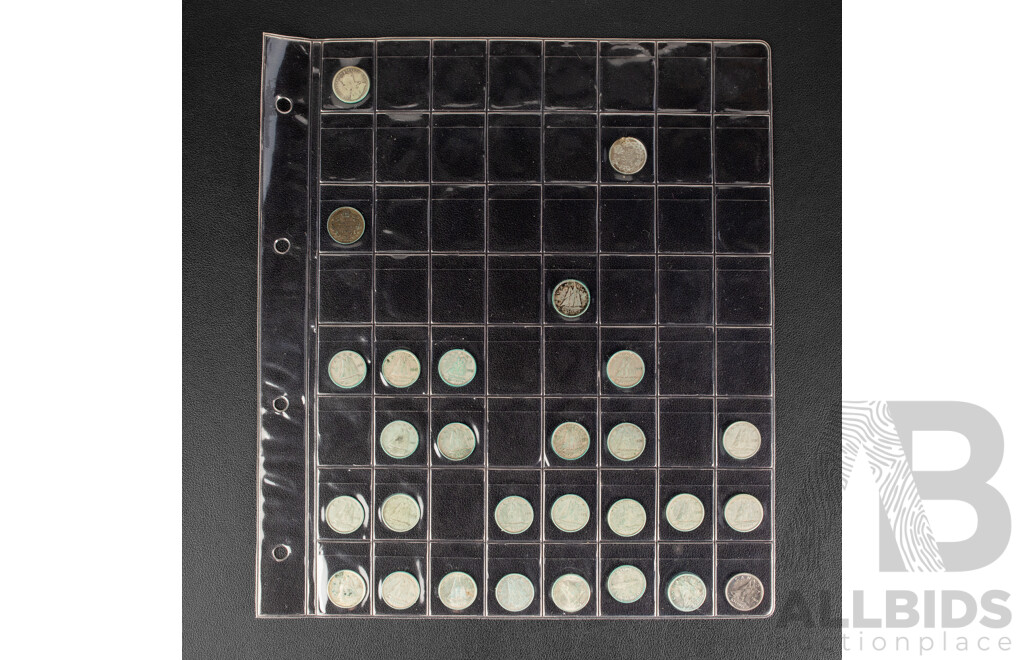 Collection of Canadian Silver Ten Cent Coins Spanning 1917 to 1968