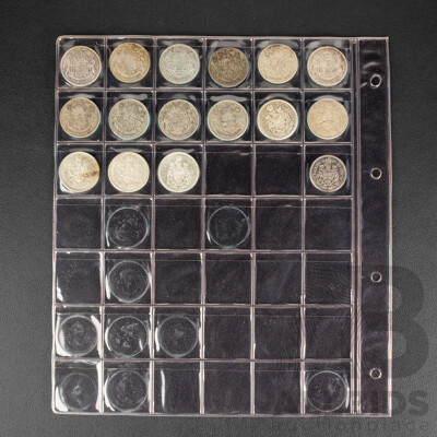 Collection of Canadian Silver Fifty Cent Coins Spanning 1937 to 1969  .800