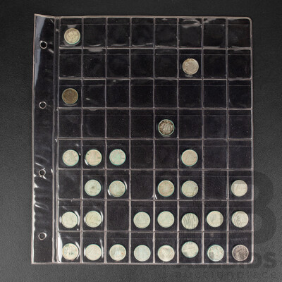 Collection of Canadian Silver Ten Cent Coins Spanning 1917 to 1968