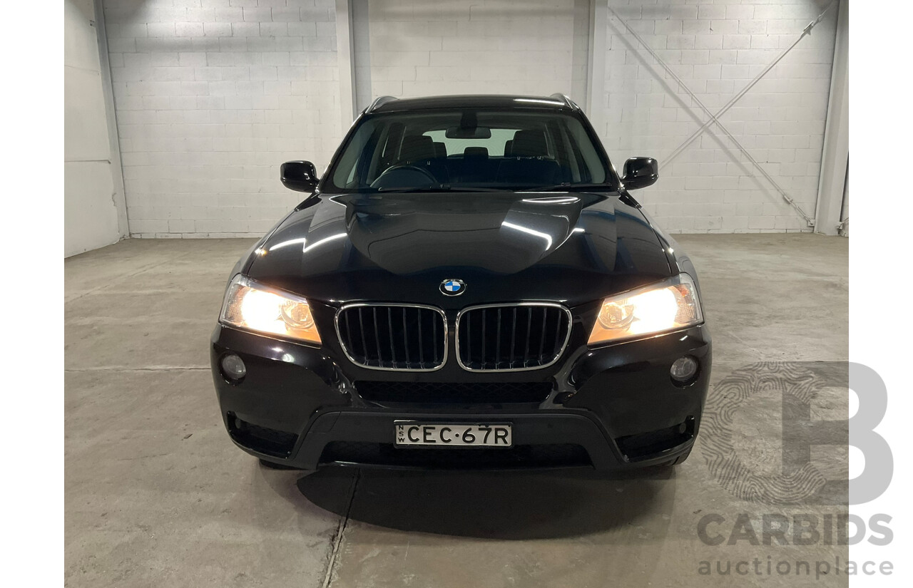 12/2011 BMW X3 xDrive20d 4WD F25 4d Wagon Black Turbo Diesel 2.0L