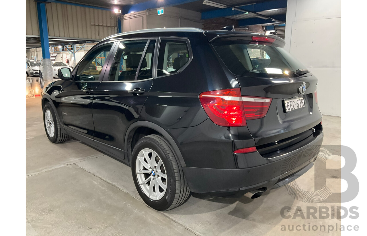 12/2011 BMW X3 xDrive20d 4WD F25 4d Wagon Black Turbo Diesel 2.0L