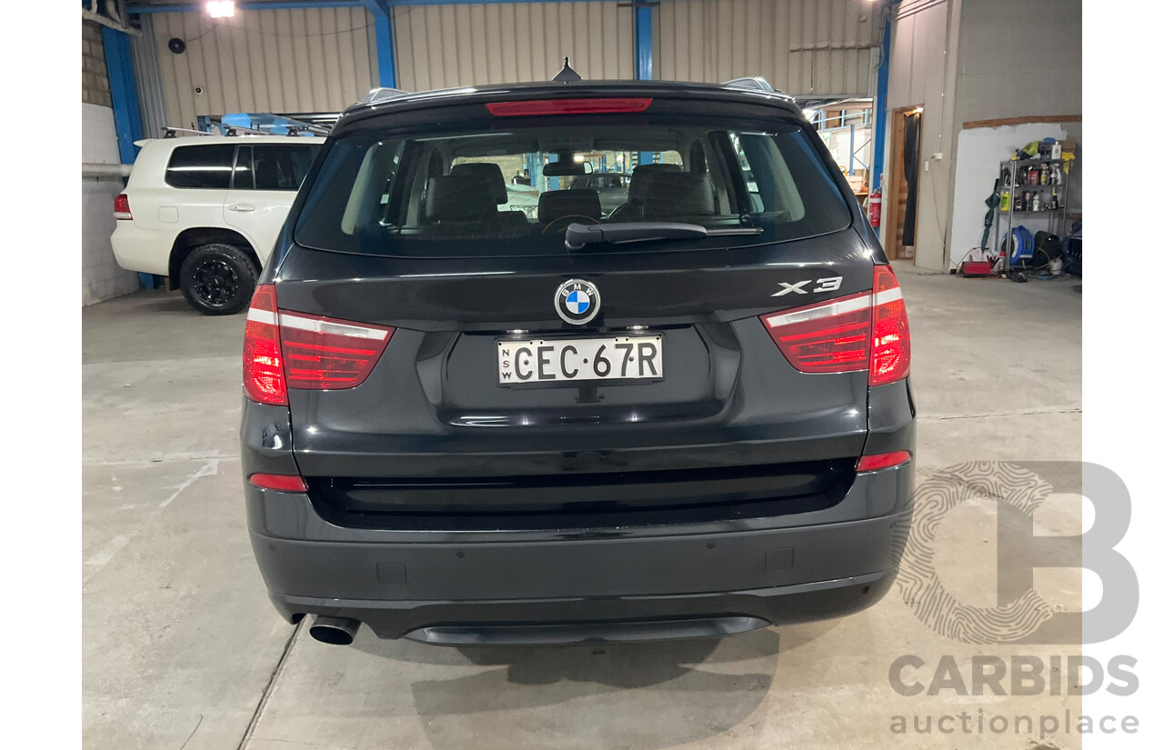 12/2011 BMW X3 xDrive20d 4WD F25 4d Wagon Black Turbo Diesel 2.0L