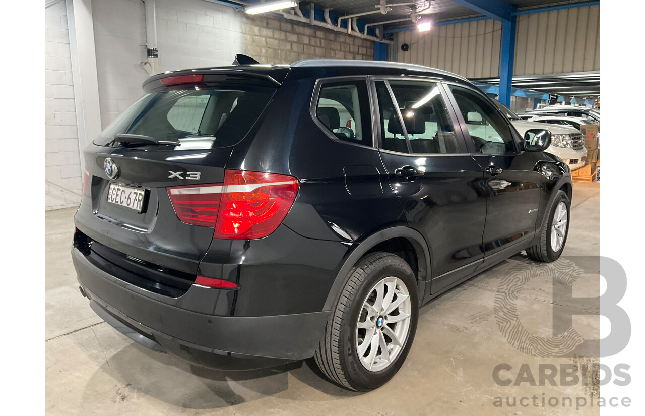 12/2011 BMW X3 xDrive20d 4WD F25 4d Wagon Black Turbo Diesel 2.0L