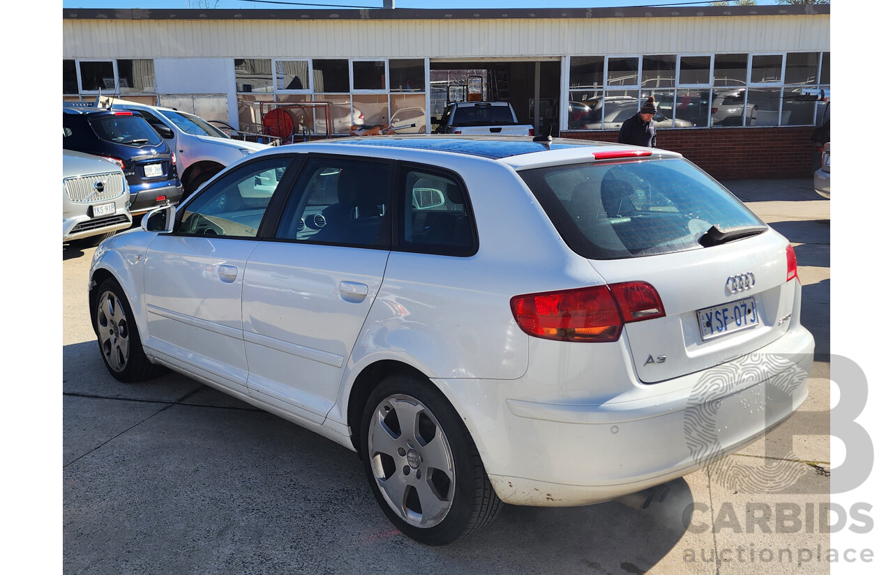 11/2008 Audi A3 Sportback 2.0 TDI Ambition 8P 5d Hatchback White 2.0L