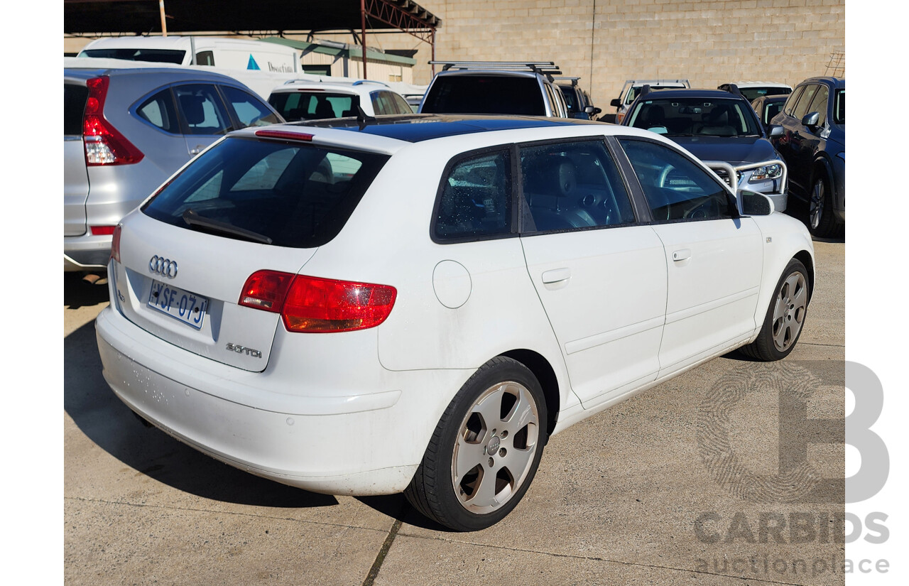 11/2008 Audi A3 Sportback 2.0 TDI Ambition 8P 5d Hatchback White 2.0L