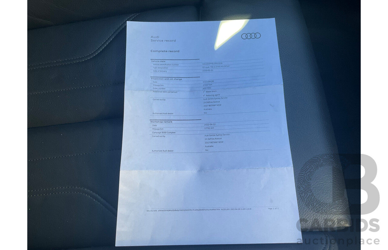 2/2020 Audi Q5 40 TDI Quattro Sport (AWD) FY MY20 4d Wagon White Turbo Diesel 2.0L