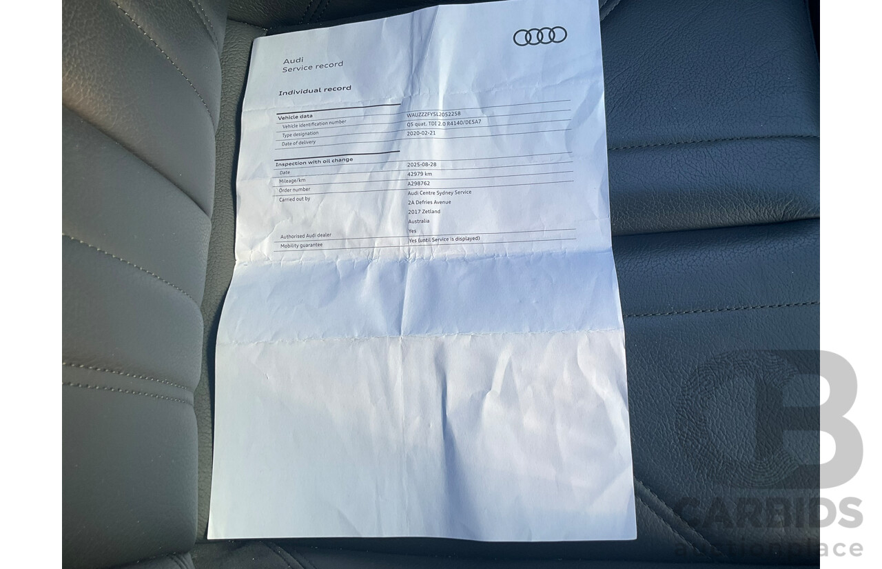 2/2020 Audi Q5 40 TDI Quattro Sport (AWD) FY MY20 4d Wagon White Turbo Diesel 2.0L