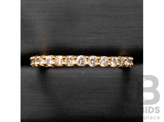 18ct Yellow Gold & Natural Diamond Full Eternity Ring - Size L