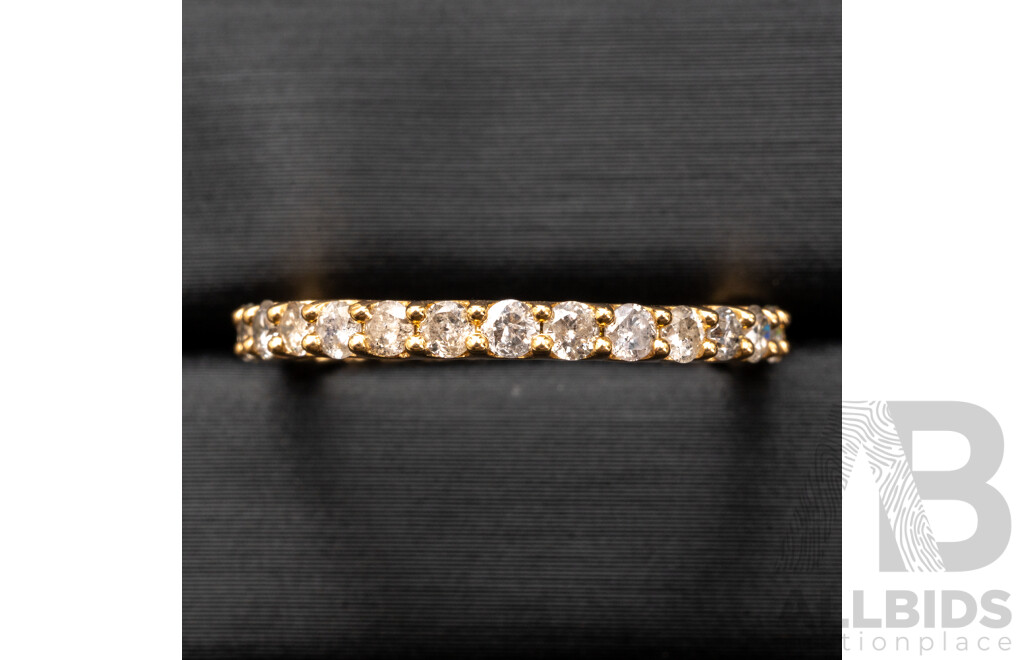 18ct Yellow Gold & Natural Diamond Full Eternity Ring - Size L