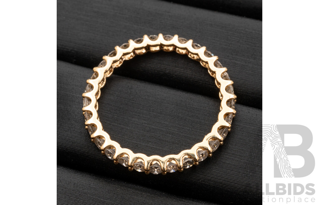 18ct Yellow Gold & Natural Diamond Full Eternity Ring - Size L