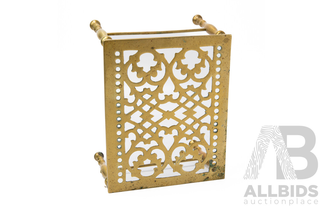 Vintage Brass Kettle on Trivet