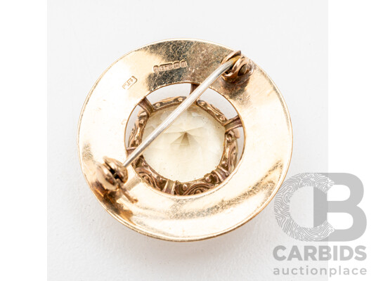 Vintage Handmade 9ct Yellow Gold & Citrine Brooch by Ward Brothers, Scotland