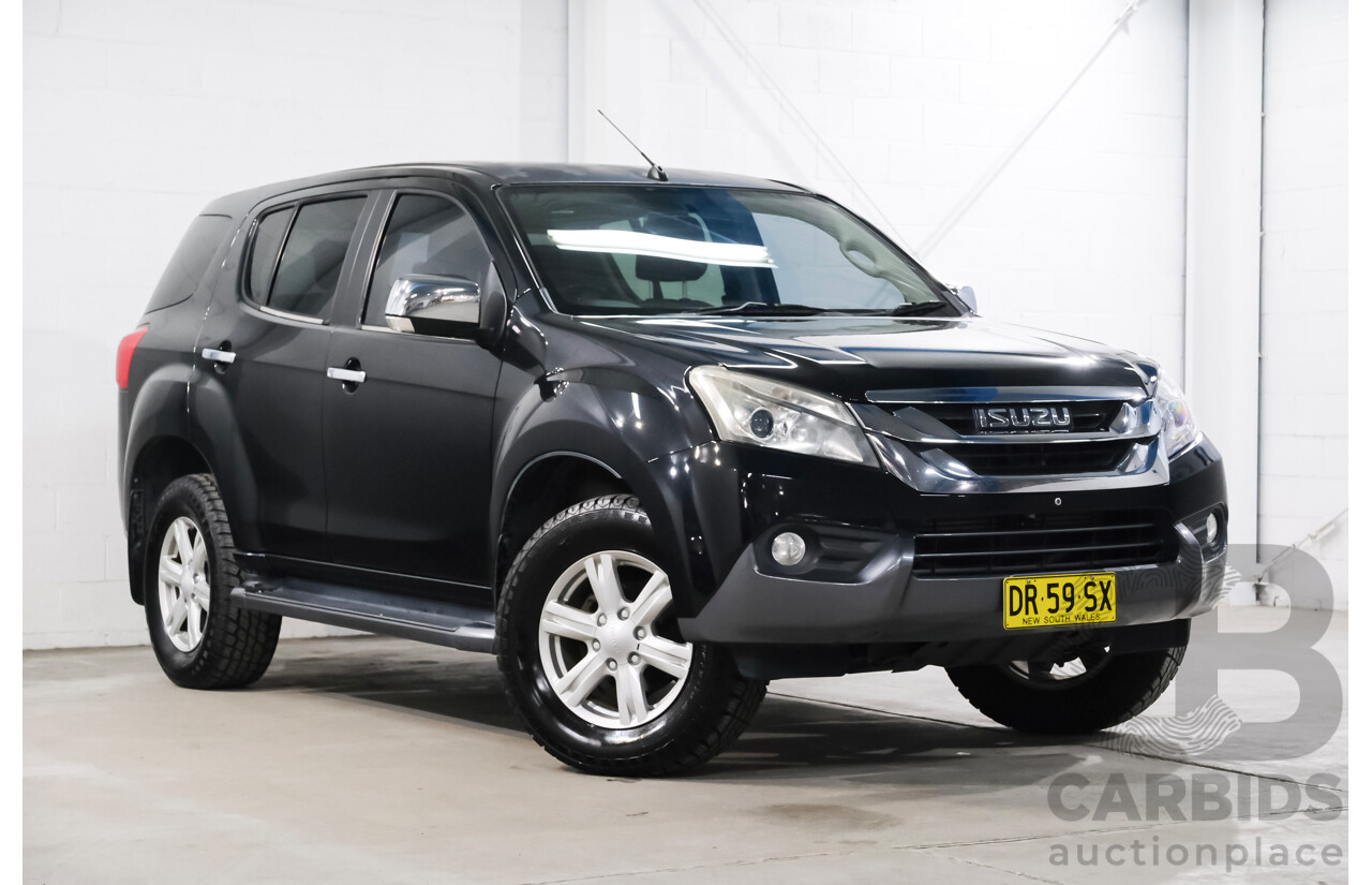 03/2016 Isuzu Mu-X LS-U (4x2) UC MY15 4d Wagon Black 7 seater Turbo Diesel 3.0L