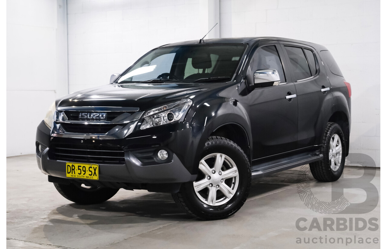 03/2016 Isuzu Mu-X LS-U (4x2) UC MY15 4d Wagon Black 7 seater Turbo Diesel 3.0L