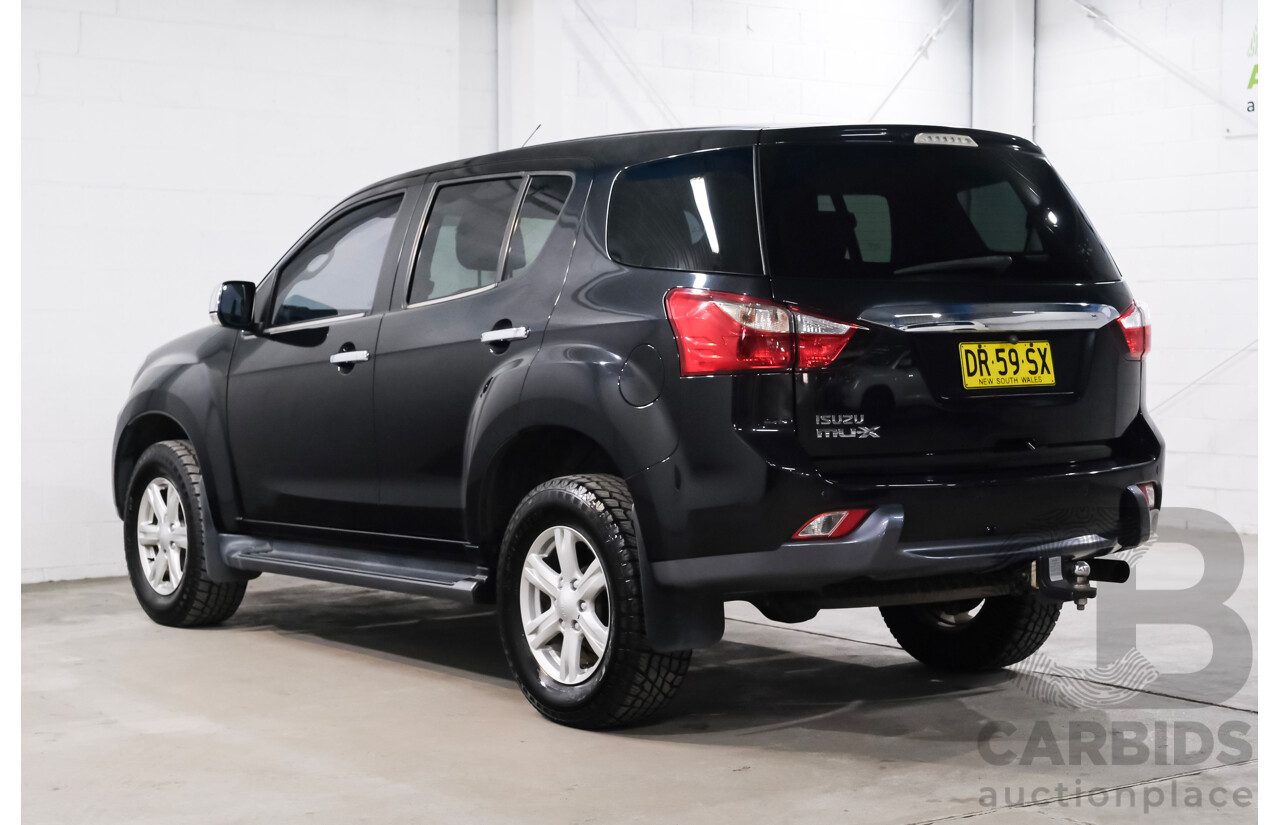 03/2016 Isuzu Mu-X LS-U (4x2) UC MY15 4d Wagon Black 7 seater Turbo Diesel 3.0L