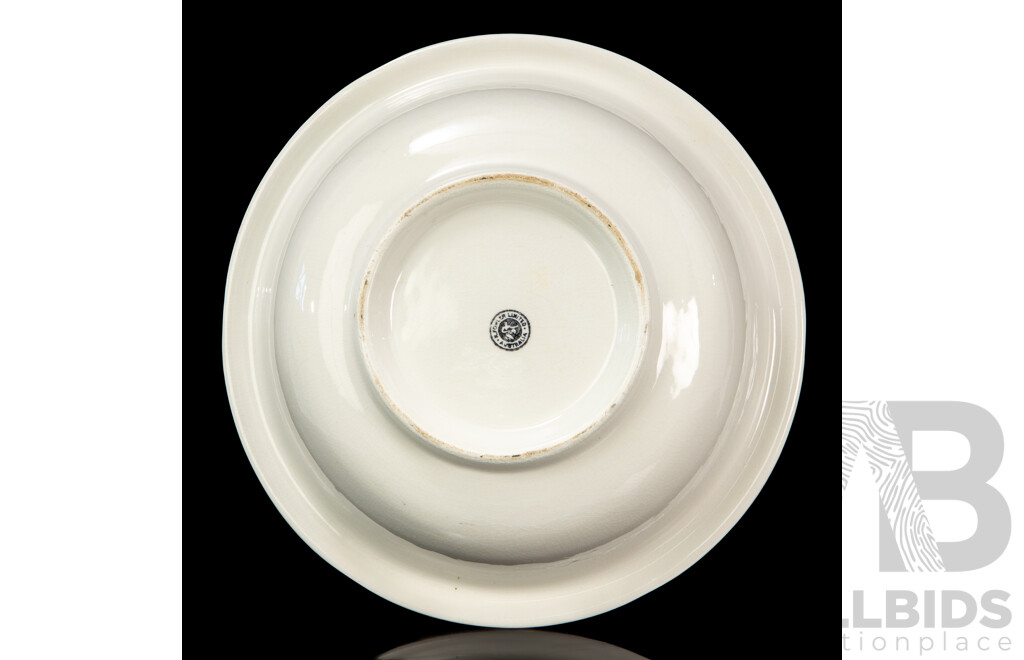 Large Antique R. Fowler Porcelain Wash Bowl, Made in Australia