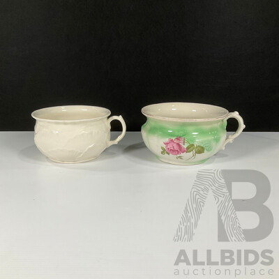 Two Vintage Porcelain Chamber Potties
