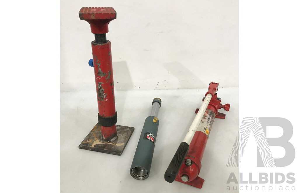 HAFCO Hydraulic Pull Ram, Hydraulic Body-Frame Repair Kit, and Car Stand