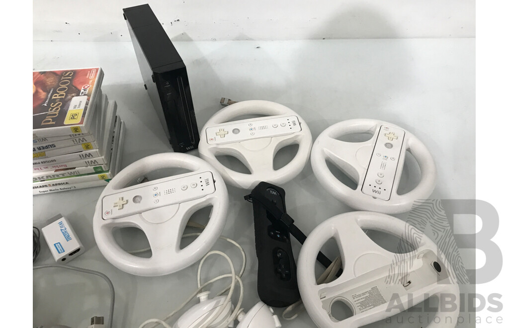 Nintendo (RVL-001) Wii W/ Games/Accessories/Controllers