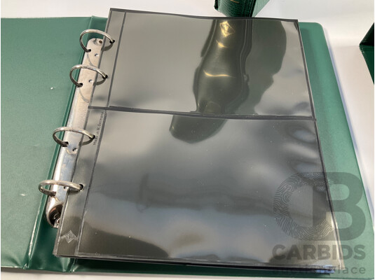 Two Leuchtturm Lighthouse Folders and Dust Dust Covers with Forty Double Sided Clear Sleeve Pages Suitable for Banknotes, First Day Covers, Postcards Etc