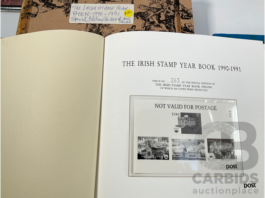 Five Irish Annual Stamp Albums Including 1990-1991 Limited Edition, 1991-1992, 1997, 1998