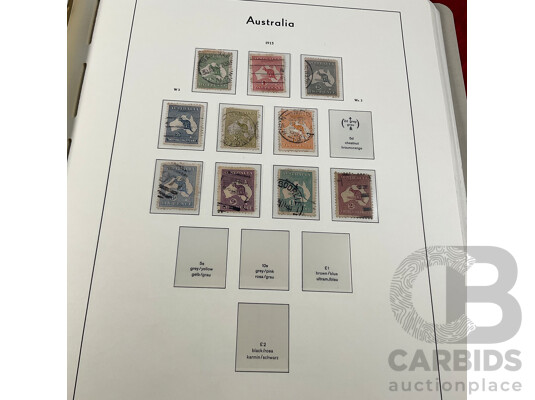 Leuchtturm Light House Album of Australian Predecimal Stamps Spanning 1913 to 1965 Including Mints and Sets