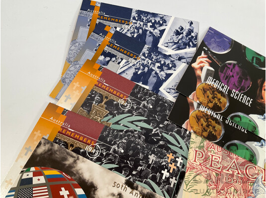 Collection of Australian Stamp Packs Spanning 1994 to 1996 Including Joint Issues, Pets, Australian Wildlife, Australia Remembers 1945, Thinking of You, World Heritage, Pearl Diamond, Opal and More - Face Value Over $200