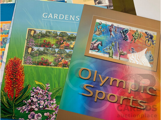 Collection of Australian 2000's Mint Stamp Mini Sheets Including Dolls & Bears, QE2 75th Birthay, Sydney Olympics, Children's TV and More - Face Value Over $165