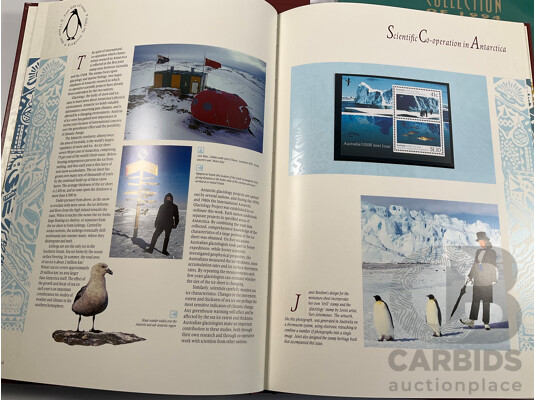 Five Australian Annual Stamp Albums Including 1987, 1989, 1990, 1994, 1995 - Face Value $196