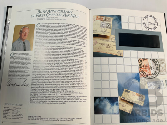 Four Australian Annual Stamp Albums Including 1981, 1982, 1983, 1984 - Face Value $77