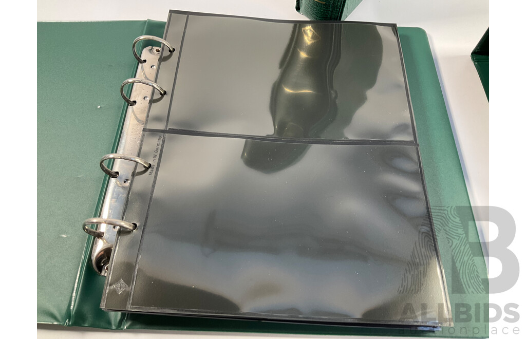 Two Leuchtturm Lighthouse Folders and Dust Dust Covers with Forty Double Sided Clear Sleeve Pages Suitable for Banknotes, First Day Covers, Postcards Etc