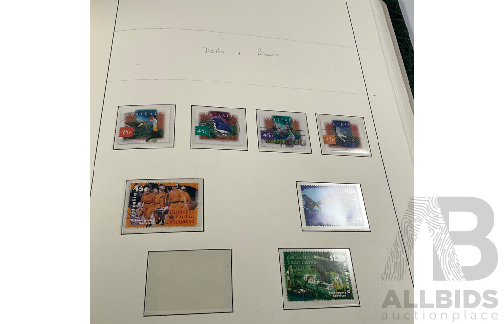 Album of Australian Stamps in Leuchtturm Album, Examples Spanning 1991 to 2000, Many Sets and Mints - Face Value Approximately $350