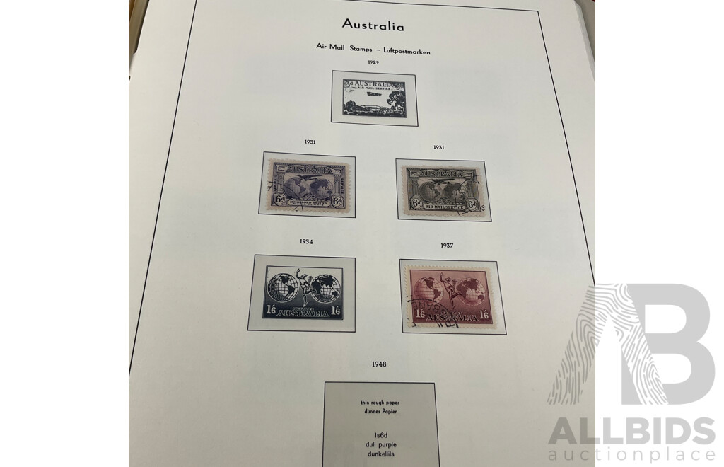 Leuchtturm Light House Album of Australian Predecimal Stamps Spanning 1913 to 1965 Including Mints and Sets