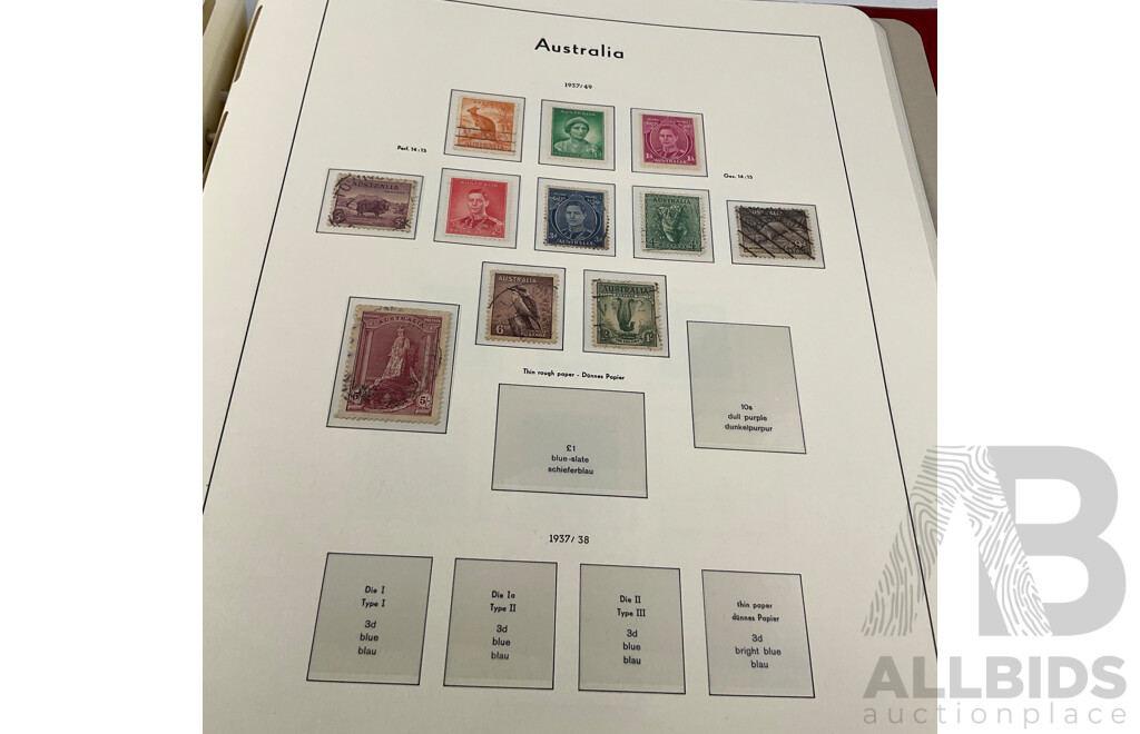 Leuchtturm Light House Album of Australian Predecimal Stamps Spanning 1913 to 1965 Including Mints and Sets