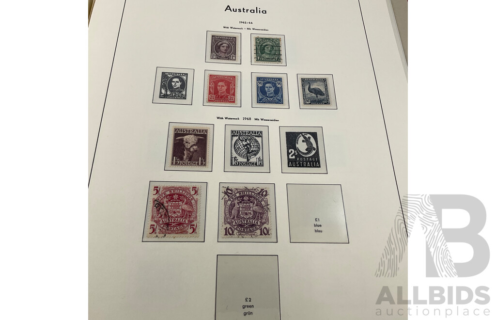 Leuchtturm Light House Album of Australian Predecimal Stamps Spanning 1913 to 1965 Including Mints and Sets