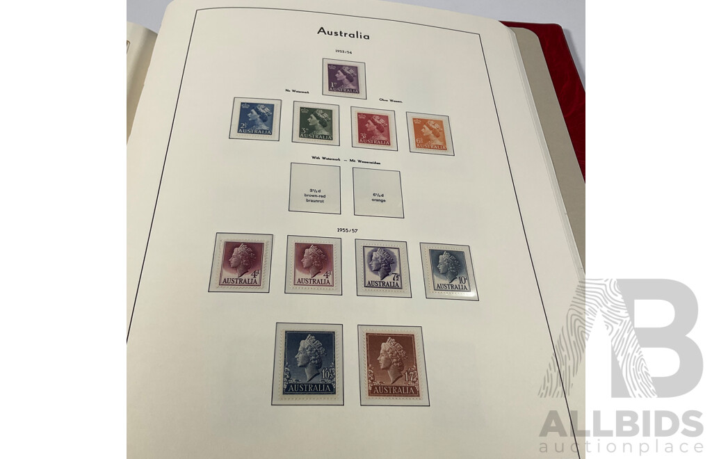 Leuchtturm Light House Album of Australian Predecimal Stamps Spanning 1913 to 1965 Including Mints and Sets