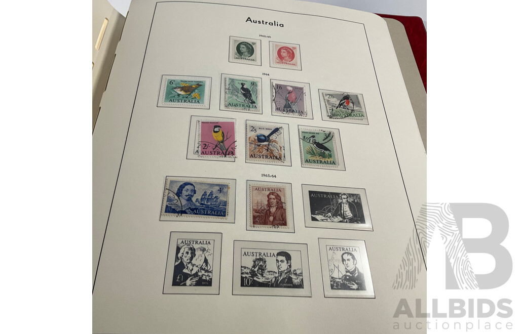 Leuchtturm Light House Album of Australian Predecimal Stamps Spanning 1913 to 1965 Including Mints and Sets