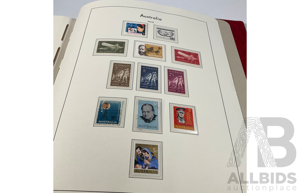Leuchtturm Light House Album of Australian Predecimal Stamps Spanning 1913 to 1965 Including Mints and Sets