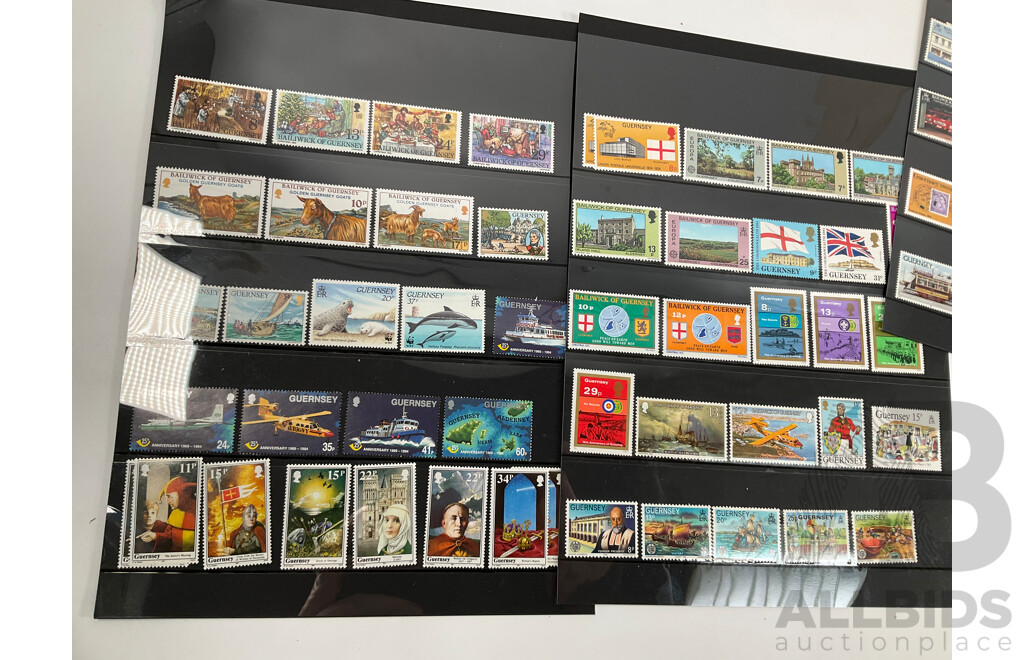 Collection of 1970's-1980's Mint Stamps and Packs Including Guernsey, Jersey, Isle of Man