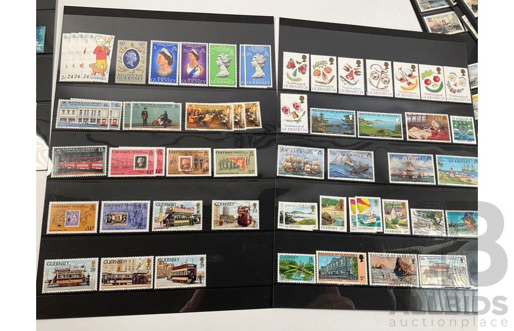 Collection of 1970's-1980's Mint Stamps and Packs Including Guernsey, Jersey, Isle of Man