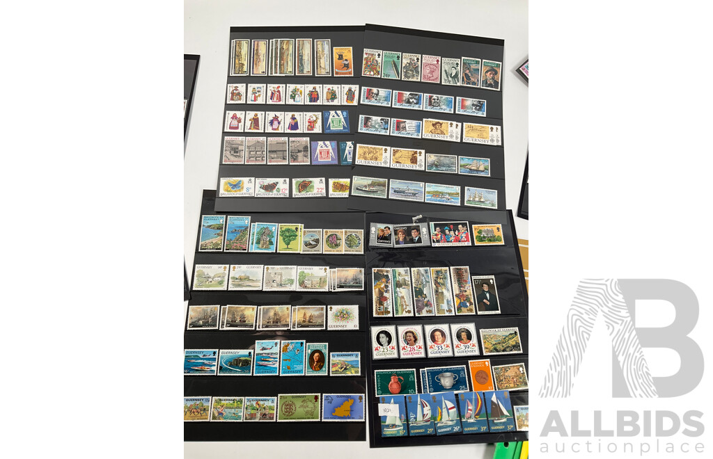 Collection of 1970's-1980's Mint Stamps and Packs Including Guernsey, Jersey, Isle of Man