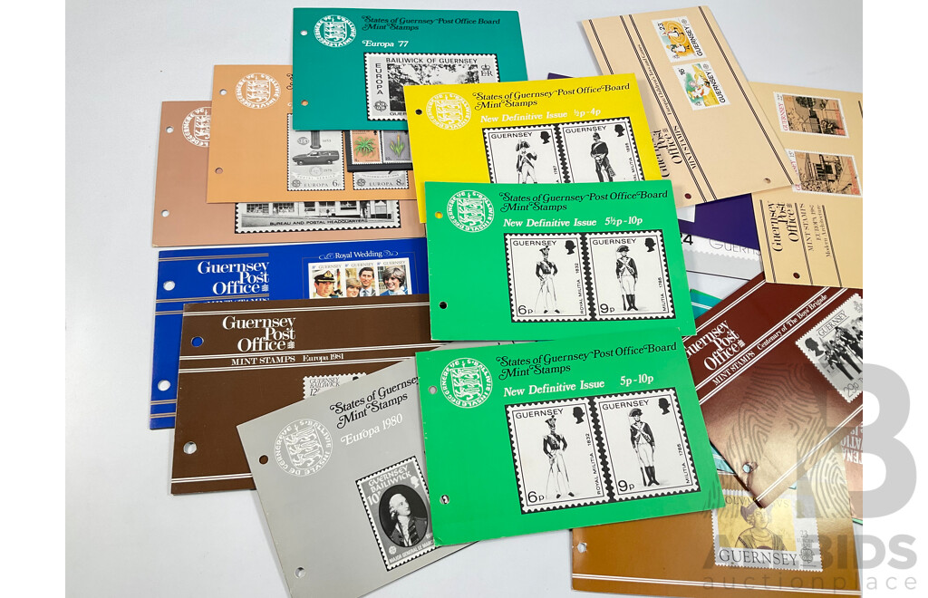 Collection of 1970's-1980's Mint Stamps and Packs Including Guernsey, Jersey, Isle of Man