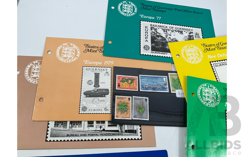 Collection of 1970's-1980's Mint Stamps and Packs Including Guernsey, Jersey, Isle of Man