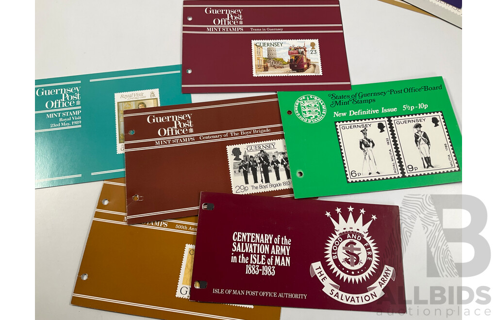 Collection of 1970's-1980's Mint Stamps and Packs Including Guernsey, Jersey, Isle of Man